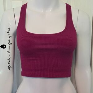 Spiritual Gangster Sports Bra/Crop Top - Purple/Red Burgundy - Size Medium/Large
